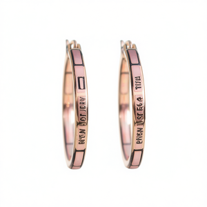 Pendientes de aro Dien Hoferv en oro rosa con incrustaciones de piedras rosas para mujer, joyería de moda. - Product Image 1