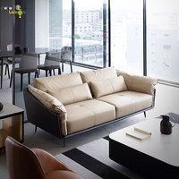 Canapé modulaire en cuir confortable pour le salon, style ancien, moderne, doux