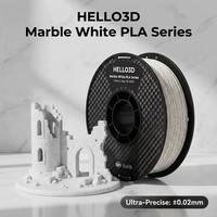 Filament 3D en PLA HELLO3D Rainbow Marble 1KG 1.75mm, tiges de moulage en nylon fibre de carbone effet soie 330m, certifié ISO REACH ROSH 220C
