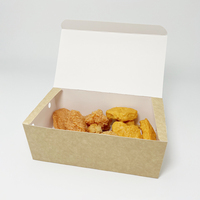 Boîte en carton personnalisée pour emballage alimentaire rapide, avec logo imprimé, pour poulet frit, nuggets, ailes, frites, repas, vente en gros