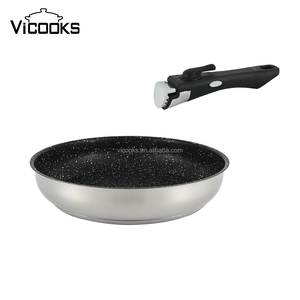 Sartén de Acero Inoxidable con 2 Orificios, Sartén <span class=keywords><strong>Peter</strong></span> <span class=keywords><strong>Cook</strong></span> con Mango Extraíble, Sartén de Titanio - Product Image 5