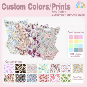 Body per neonata con stampa animalier e frutta, maniche a volant, scollo rotondo, bordo con pompon, vita elastica e chiusura a bottoni sul cavallo - Product Image 3