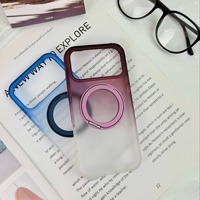 Étui de protection magnétique rotatif avec béquille pour iPhone 18 17 16 – Dégradé givré, antichoc, anti-rayures – Vente en gros OEM