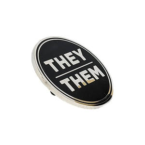 Pin de solapa de esmalte no binario, broche con botón, Genderqueer, Pin de identificación de género - Product Image 1