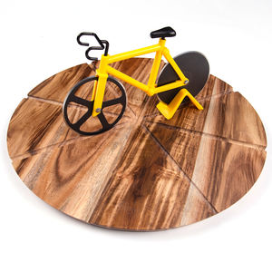 Tabla de servicio de corte de <span class=keywords><strong>Pizza</strong></span> redonda de madera, con cortador de <span class=keywords><strong>Pizza</strong></span>, acacia, venta al por mayor - Product Image 1