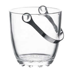 Seau à glace de <span class=keywords><strong>camping</strong></span> de style américain en cristal sans plomb de 1 L avec poignée en acier inoxydable, modèle ALP OCEAN BT006 avec logo - Product Image 2