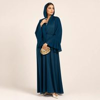 Abaya ouverte pour femmes, manches plissées, vêtements modestes, vêtements islamiques