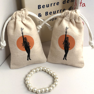Promotion High End Organic Cotton Brush Drawstring <b>Bag</b> Custom Logo Printed for Cloth Storage <b>Dust</b> Cotton Brush <b>Bag</b> - Product Image 4