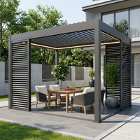 Pergola bioclimatique intelligente sur mesure en aluminium robuste avec éclairage LED 4x3m pour les espaces extérieurs commerciaux et de grande envergure des complexes hôteliers