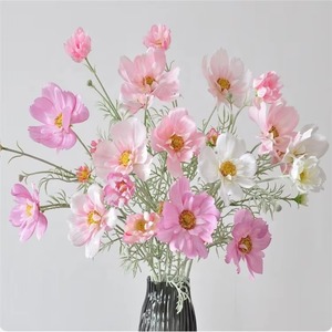 Venta al por mayor de tela de seda para decoración del hogar de la boda Galsang flores artificiales rosa púrpura flocado <span class=keywords><strong>Cosmos</strong></span> <span class=keywords><strong>Bipinnatus</strong></span> para arreglo floral - Product Image 4