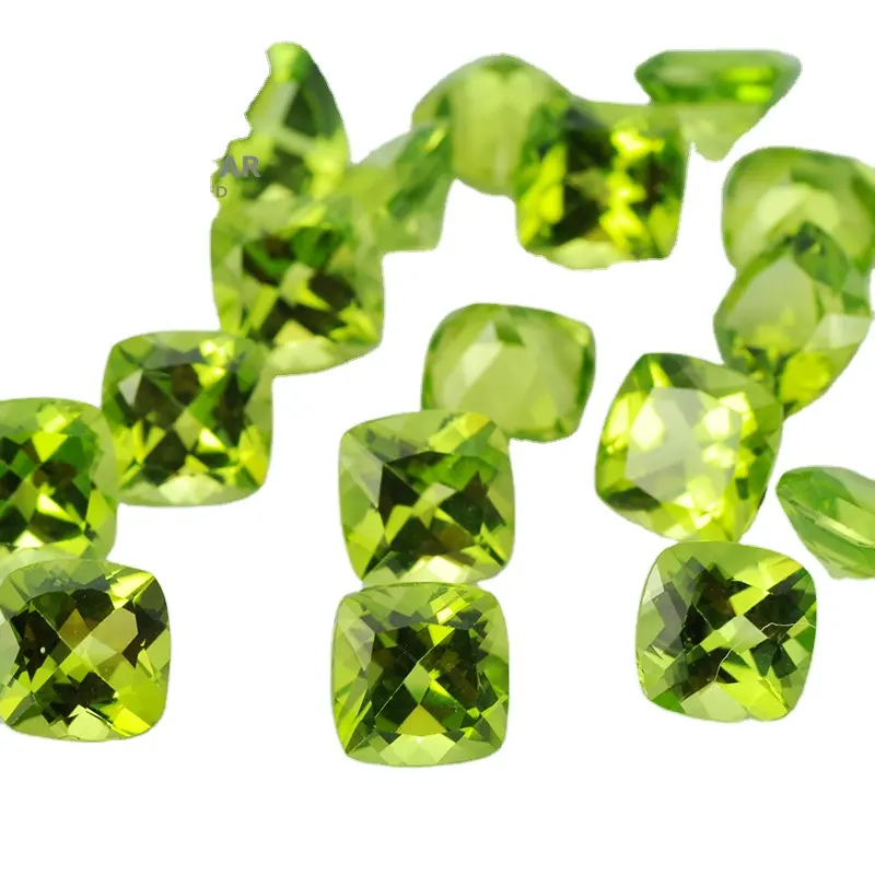 Factory Price 5*7 high Grade Natural Pear Peridot gem stone for silver and gold Jewelry