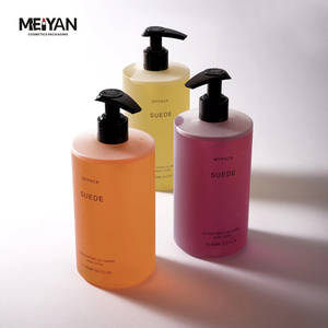 MYPACK 280ml 350ml 450ml luxury suede soft touch hdpe shampoo and conditioner shower gel liquid soap bottle with pump