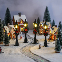 Mini modèles de lampadaires de Noël accessoires de Noël lampe Miniature poteau de Village pour maison de poupée petit lampadaire jardin