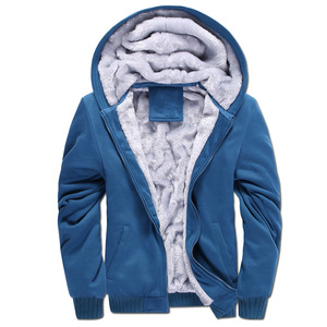 Wholesale Custom High Quality Men Thick Winter Full Zip Warm Faux <strong>Fur</strong> Sherpa Fleece Lined <strong>Hoodie</strong> - Product Image 3