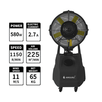 W 26 pouces extérieur brumisation ventilateur de refroidissement 160L pulvérisation d'eau électrique brumisateur support ventilateur de ventilation pulvérisation refroidisseur d'air refroidissement
