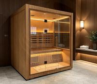 Sauna Listrik Inframerah Jauh Modern Mewah dengan Lampu LED, Grosir Pabrik, Ruang Sauna Hemlock Tradisional untuk Dua Orang
