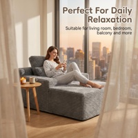 Canapé individuel KS016 effet peau de chien, chaise longue sans cadre en velours côtelé, fauteuil paresseux moderne emballé sous vide
