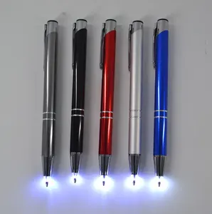 Penna a sfera sottile su misura LINLI della penna a sfera della punta leggera con la penna di scrittura illuminata LED leggera per la promozione di scrittura della scuola del ministero degli interni