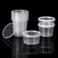 Récipient de nourriture à emporter en plastique jetable rond de haute qualité avec couvercle