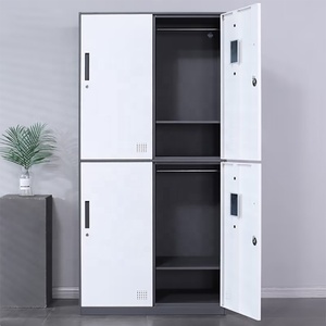 خزانة ملابس بسيطة ورخيصة خزانة معدنية حديثة لأثاث غرف النوم أثاث منزلي رمادي مكتب - Product Image 1