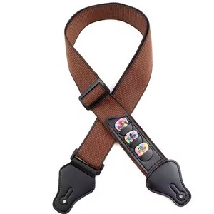 Tùy Chỉnh Đầy Màu Sắc Da Dây Đeo Đàn <span class=keywords><strong>Guitar</strong></span> Vành Đai Nhuộm Thăng Hoa Nhự<span class=keywords><strong>a</strong></span> Chèn 3 Màu Sắc Nâu Dây Cụ Phụ Kiện - Product Image 4