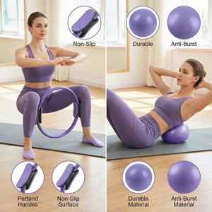 <b>Magic</b> Ring Exercise Ball With Resistance Bands Yoga Pilates Training <b>Kit</b> for Core Strength Building and Body Sculpting - Product Image 3