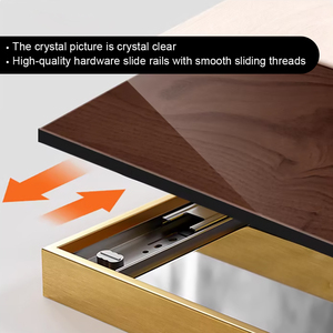 <span class=keywords><strong>Specchi</strong></span> Scorrevoli Moderni a Tutta Altezza con Cornice Nascosta <span class=keywords><strong>e</strong></span> Arte Murale Decorativa con Piante Idroponiche 3D per Soggiorno - Product Image 4