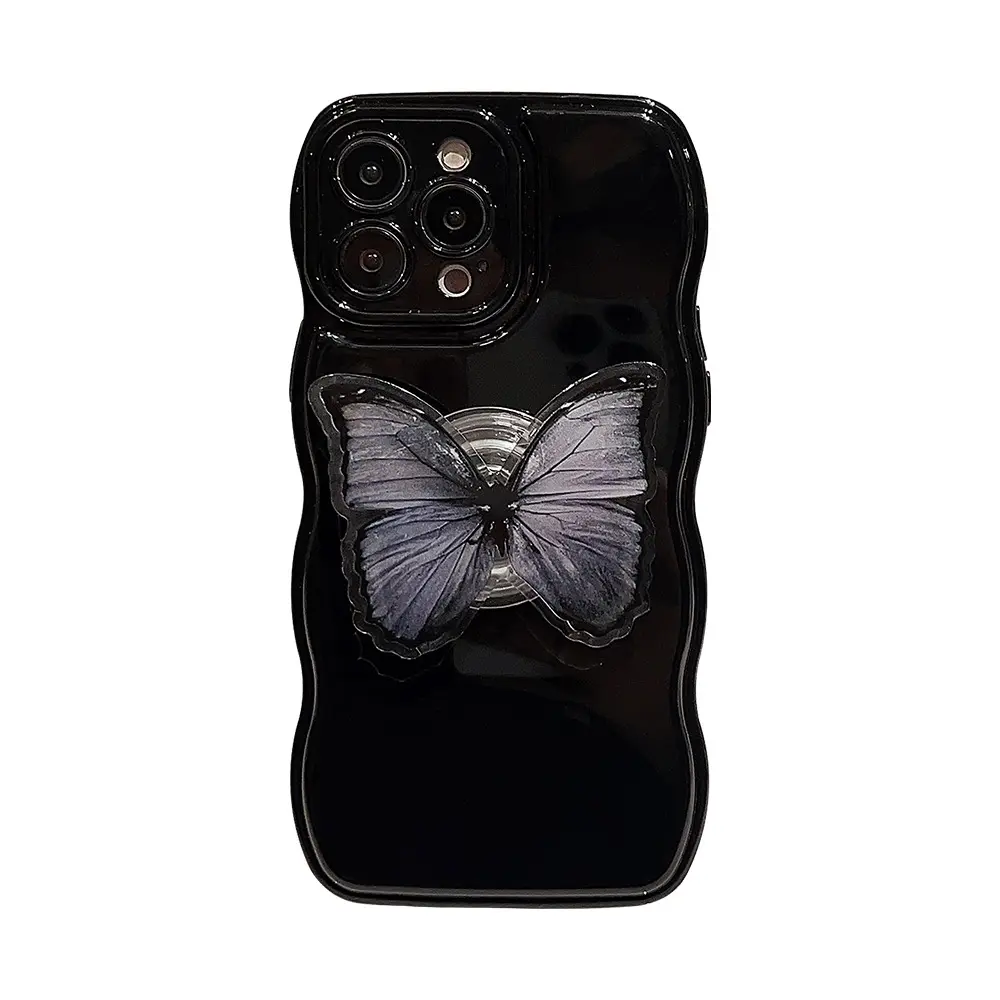 Coque de téléphone Instagram Premium 15 Pro Max i14 Butterfly Holder 11 Convient 13 Silicone 12 Soft