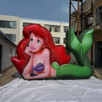 Modèle de personnage de dessin animé sirène gonflable géant, personnalisé en 3D, princesse des mers gonflable pour la décoration de fête et l'arrière-plan d'événements