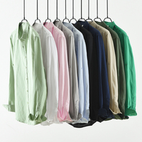 Fabrik preis Großhandel Leinen hemd Herren New Fashion Casual Atmungsaktive Baumwolle Langarm hemden