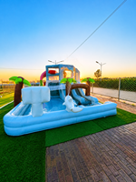 Château sautant gonflable d'usine avec toboggan et piscine Blow up Water Play Oxford Gonflable Bounce House Combo pour enfants