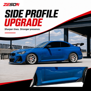Extensiones de faldones laterales para <span class=keywords><strong>BMW</strong></span> Serie 2 G42 M240i 230i <span class=keywords><strong>220i</strong></span> Coupé M Sport Estilo AD Fibra de carbono seca Par <span class=keywords><strong>2021</strong></span>+ - Product Image 6