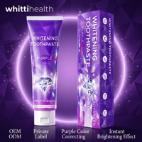 Dentifrice personnalisé de marque privée 120g, saveur menthe, dentifrice violet pour blanchir les dents