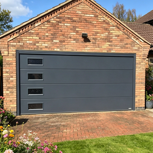 <span class=keywords><strong>Porte</strong></span> <span class=keywords><strong>de</strong></span> <span class=keywords><strong>garage</strong></span> moderne en acier inoxydable fini, en fibre <span class=keywords><strong>de</strong></span> verre, étanche, anti-infiltration, ignifuge et insonorisée pour usage en villa - Product Image 4