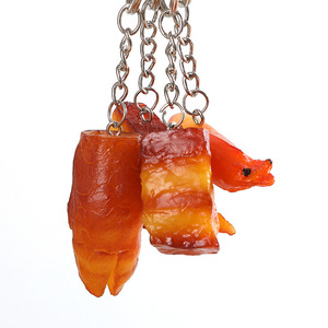 PVC realistic food model of chicken wings, chicken legs, pork belly, braised pork, food toys, meat <b>keychains</b>, pendants, - Product Image 5