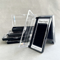 Plateaux de Fournitures d'Extensions de Cils Foncé Moelleux Cachemire Noir Mat Cils Individuels Volume pour Extensions de Cils