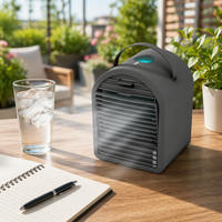 Mini Raffrescatore d'Aria Elettrico da Tavolo Portatile con Serbatoio d'Acqua da 700ml, Supporto per Cubetti di Ghiaccio, Umidificatore DC, Ventilatore per Casa e Hotel