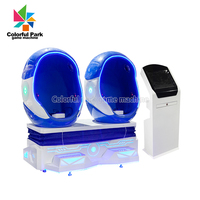 Parc coloré 9DVR équipement d'amusement grand vr ensemble complet de physique une machine double chaise d'oeuf réalité virtuelle amusement mach
