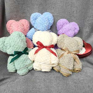 Ventas calientes Tienda de fábrica Mejor regalo Venta al por mayor Etiqueta privada Lindo oso Ducha Microfibra Juegos de regalo suave Toallas faciales - Product Image 6