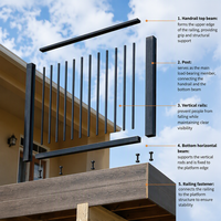Rampe tubulaire en acier inoxydable anti-corrosion, étanche et résistante à la rouille pour extérieur, villa, balcon, escalier, clôture, balustrade, installation facile