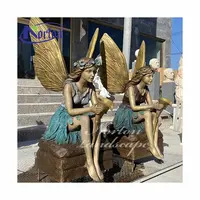 Norton Fabriek Groothandel Metalen Kunst Tuin Sculptuur Brons Messing Fairy Standbeeld Sculptuur Te Koop