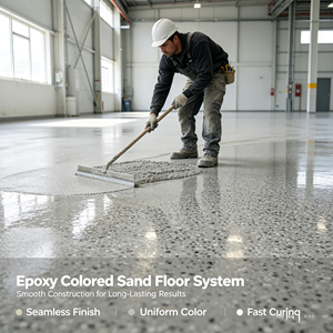 Peinture époxy pour sols en sable coloré, revêtement décoratif en résine époxy bicomposante pour sols en quartz pour garage et entrepôt - Product Image 1