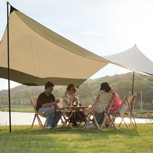 Abri soleil coupe-vent <span class=keywords><strong>Ultra</strong></span>-<span class=keywords><strong>léger</strong></span> pliant Portable randonnée pique-nique équipement noir enduit auvent auvent tente bâche pour Camping en plein air - Product Image 3
