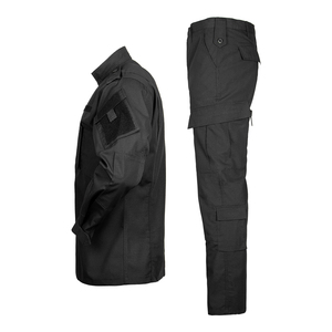 Black Ripstop ACU Camouflage Unisex <strong>Combat</strong> <strong>Trousers</strong> and Shirts Uniform Set for Outdoor Activities - Product Image 3