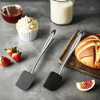 OEM ODM Spatule de cuisine en silicone avec manche en acier inoxydable, résistante à la chaleur, sans BPA, compatible four et lave-vaisselle, pour cuisson et pâtisserie