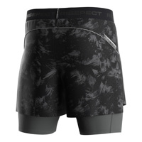 Shorts de course pour hommes, double couche, mélange de poly et de spandex, poche intérieure, découpe au laser, respirant, pour le cyclisme et le jogging