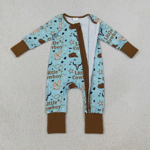 Mameluco Estampado de Vaquero para Bebés, Niños Pequeños, Sin Mangas, Cierre de Cremallera, Algodón Suave y Transpirable, para Verano - Product Image 2