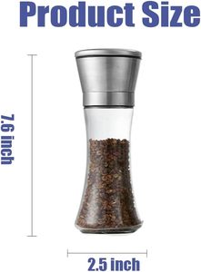 <b>Refillable</b> Stainless Steel Pepper Grinders for Home Kitchen Gift with Ceramic Adjustable Coarseness USB Powered Eco-Friendly - Product Image 2