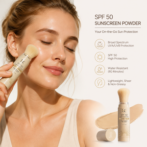 <span class=keywords><strong>Lance</strong></span> Etiqueta Privada polvo mineral vegano protección UVA UVB evitar daños solares SPF 50 polvo de protección solar con cepillo - Product Image 2