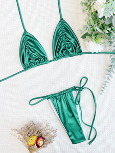 Nuevo Bikini Amarillo Sexy con Cordones para Mujer, Verano 2026, Dos Piezas, Ropa para Dropshipping - Product Image 4